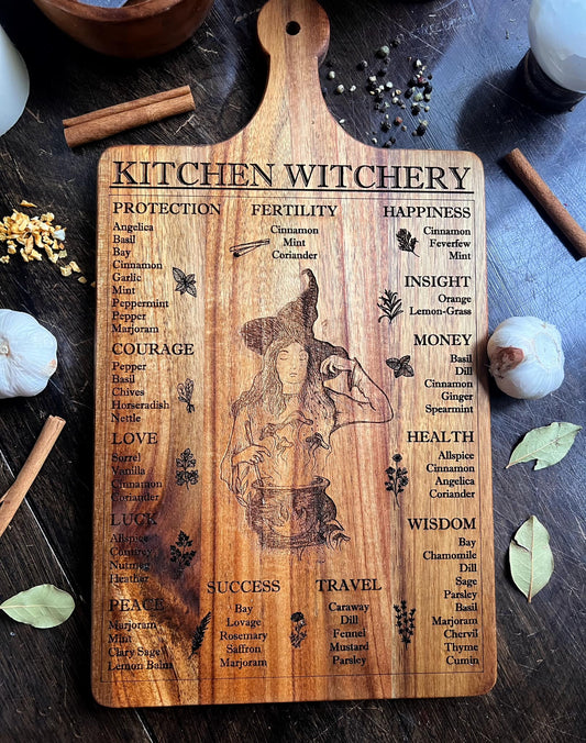 KITCHEN WITCHERY DECORATIVE CUTTING BOARD