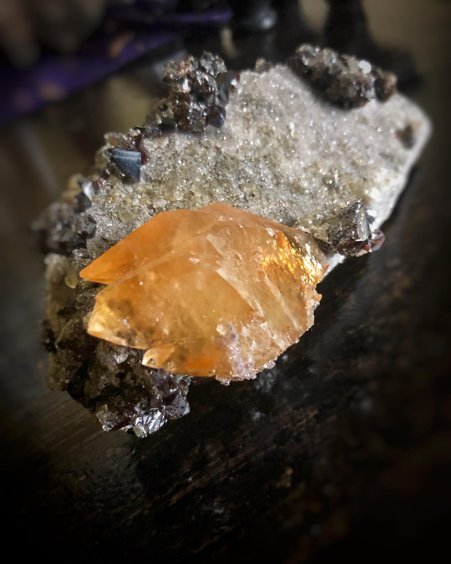 Calcite & Sphalerite on Dolomite Matrix