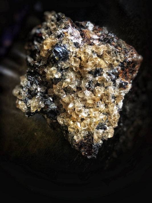 Calcite & Sphalerite on Dolomite matrix