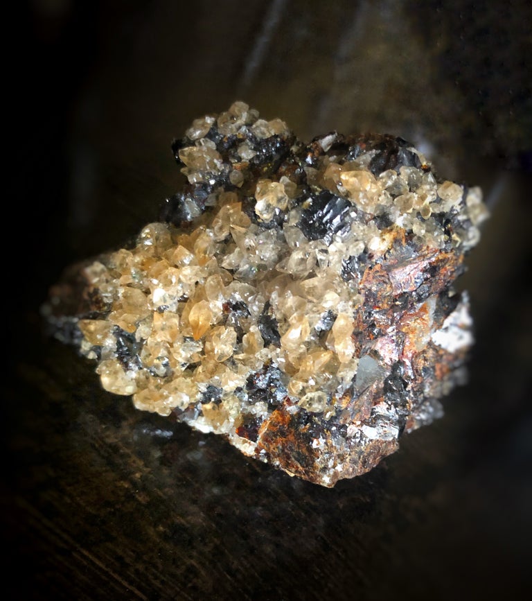 Calcite & Sphalerite on Dolomite matrix