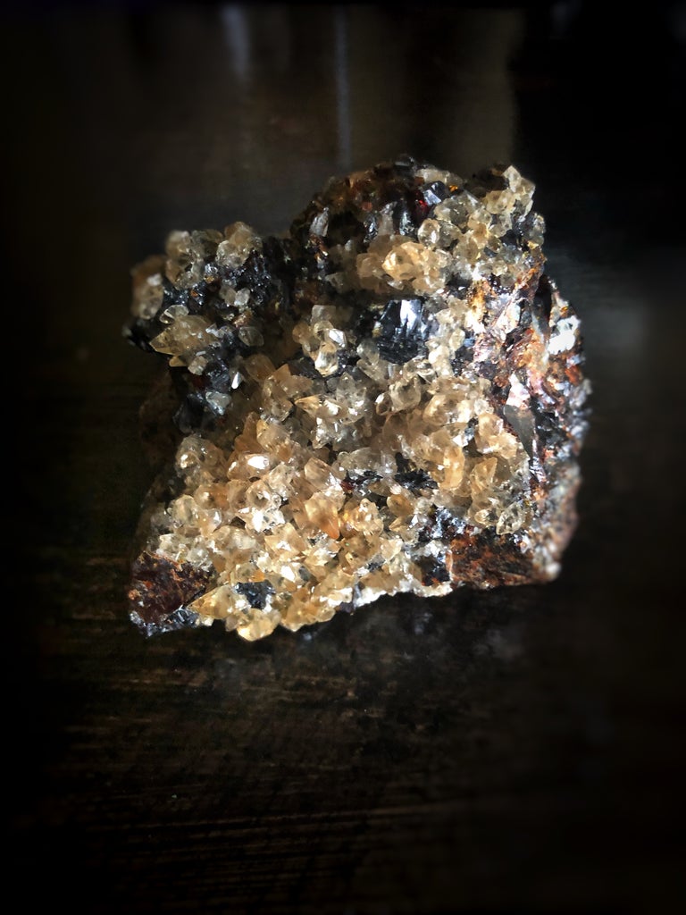 Calcite & Sphalerite on Dolomite matrix