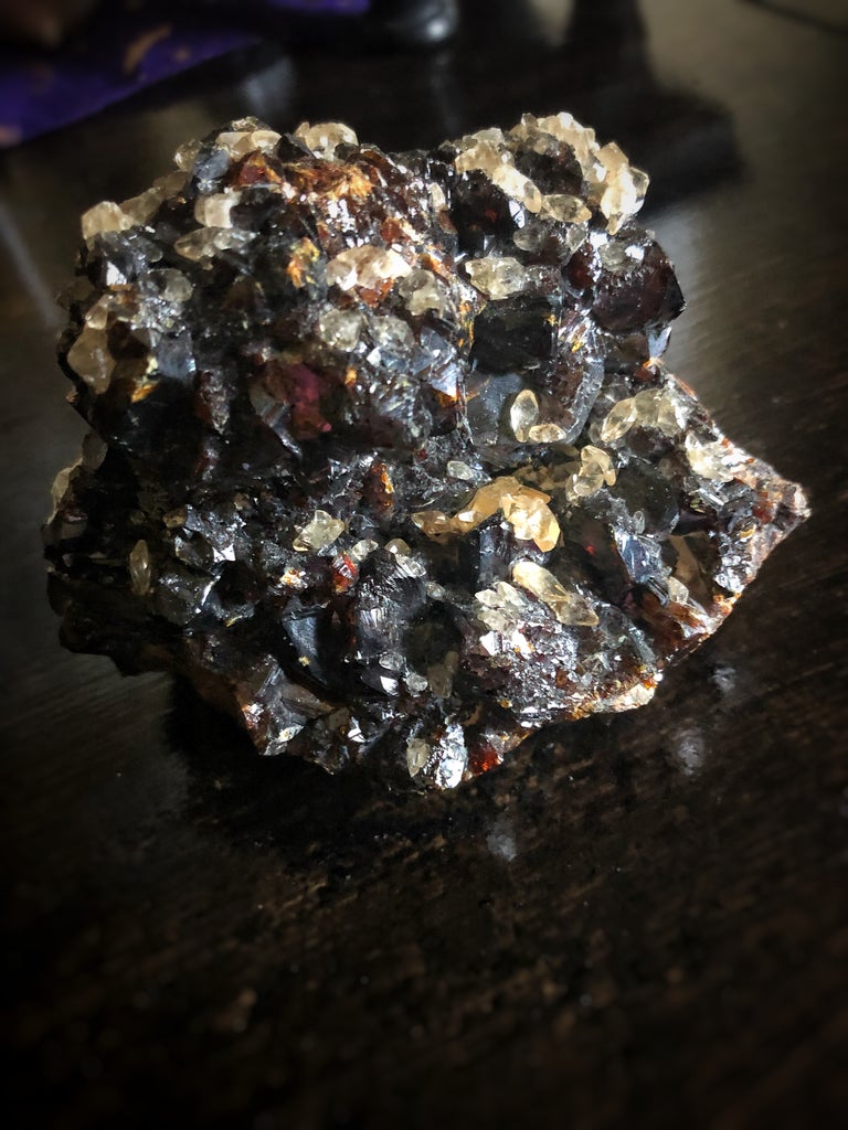 Calcite & Sphalerite on Dolomite matrix